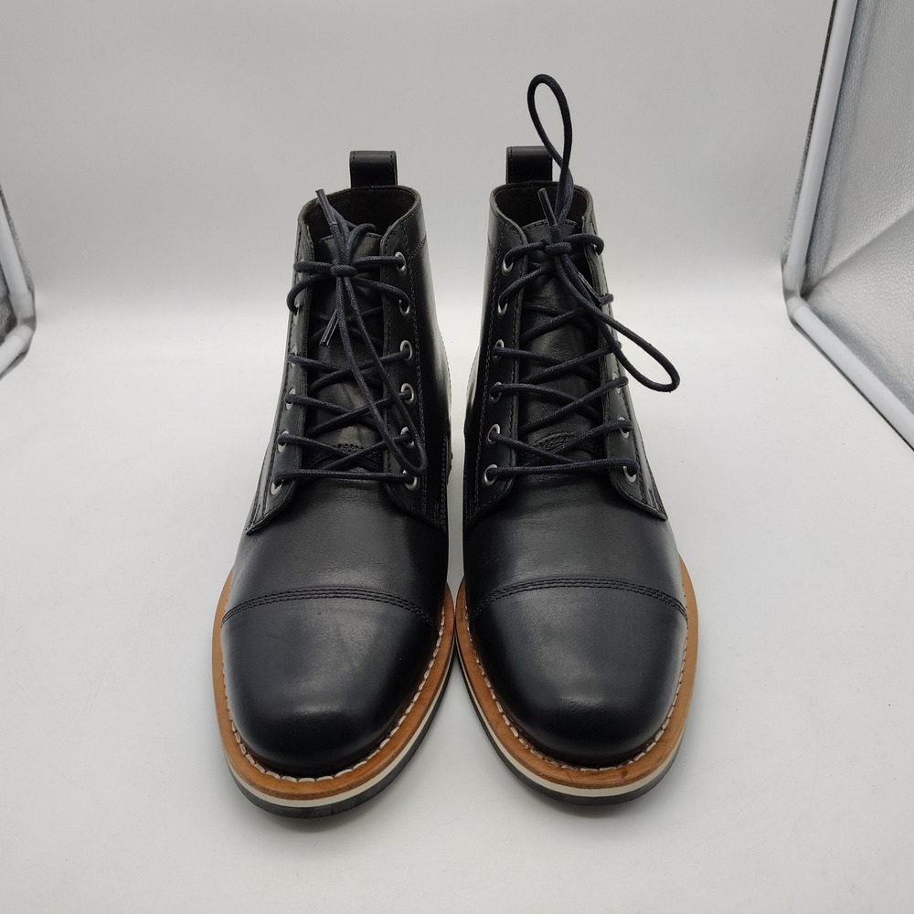 Helm The Hollis Black Leather Cap Toe Work Hybrid Boots Mens Size 8.5 - Picture 4 of 7